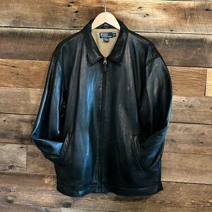 Polo Ralph Lauren Men's XL Soft Black Leather Jacket